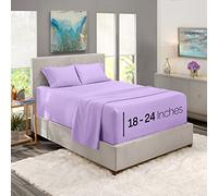 Nestl Queen Size Sheet Set, 4 Piece Extra Deep Pocket (18-24 Inches), Microfiber, Hotel Luxury, Soft, Breathable, Wrinkle-Free, Easy to Care, Lavender