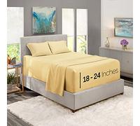 Nestl Sábanas de Bolsillo extraprofundo, tamaño Queen, se Adapta a colchones de 18 a 24 Pulgadas, Juego de 4 Piezas, Color Amarillo Vainilla