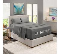 Nestl Sábanas de cama individual con bolsillo extraprofundo, se adapta a colchones de 18 a 24 pulgadas de profundidad, juegos de sábanas de tamaño individual de 4 piezas, sábanas de tamaño individual,