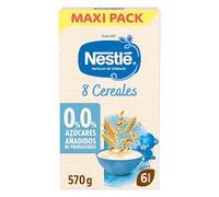 NESTLÉ 0%0% Papilla 8 Cereales 570g, sin azúcares añadidos ni producidos, a partir de 6 meses