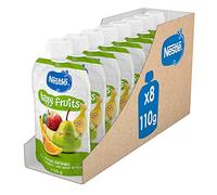 Nestlé Bolsitas Happy Fruits 8x110g | Bolsita de frutas variadas, 100% fruta con vitamina C, sin azúcares añadido, sin conservantes, formato práctico