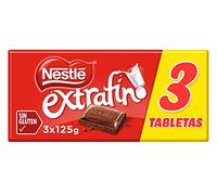 Nestlé Extrafino Tableta de Chocolate con Leche, 3 x 125g