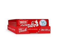 Nestle Extrafino Tableta de Chocolate con Leche 125 g, sin Gluten - Pack de 28 und.