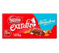 Nestle Extrafino Tableta de Chocolate con Leche y Almendras 123 g, sin Gluten