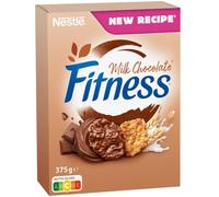 Nestlé Fitness Chocolate con Leche Cereales Integrales 375g | Cereales integrales con chocolate con leche. Combinan textura crujiente y sabor a cacao para desayunos y meriendas.
