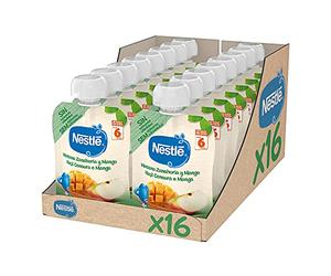 Nestlé iogolino Bolsita de puré frutas, variedad Manzana Zanahoria y Mango - Para bebés a partir 6 meses Paquete 16 bolsitasx90g