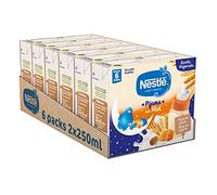 Nestlé Leche y Cereales Pijama con Miel +6 meses Pack de 6(2x250ml) | Pack de papillas líquidas para beber pijama con miel, desde 6 meses, rica en hierro, rica en calcio, formato práctico