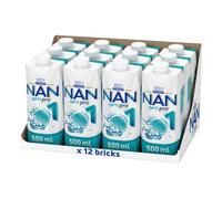 Nestlé NAN OPTIPRO 1 Líquida, Leche para lactantes, 12x500ml | Leche de inicio para bebés sanos desde el nacimiento lista para beber.