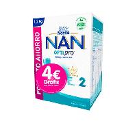 Nestlé NAN OPTIPRO 2 leche de continuación 2x600 g - pack ahorro para bebés 6-12 meses