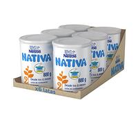 Nestlé NATIVA 2 Leche de continuación en polvo, 6x800g | Leche de continuación en polvo para bebés a partir de los 6 meses.