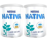 Nestlé NATIVA 3 Leche de crecimiento en polvo para bebés a partir de 12 meses, bote de 800g (Paquete de 2)