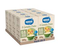 Nestlé Papilla 8 Cereales Fruta 0%0% Azúcares +6 meses Pack 8x330g | Pack de papillas 8 cereales fruta sin azúcar añadido ni producido, desde 6 meses, ricas en hierro