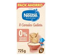 Nestlé Papilla 8 Cereales Galleta +6 meses 725g | Papilla 8 cereales con galleta, desde 6 meses, sin azúcares añadidos, rica en hierro