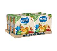 NESTLE Puré 7 Frutas, desde 6 meses, Pack Tarrinas Pack de 6 (4x100g), Fórmula mejorada