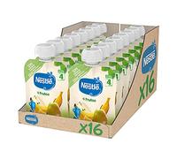 Nestlé Puré Fruta 4 Frutas 16x90g | Puré de fruta para bebé variedad 4 frutas, snack listo para consumir ideal para alimentación infantil