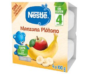 Nestlé Puré Tarrina Manzana y Plátano +4m 4x100 gr