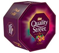NESTLÉ QUALITY STREET Bombones de Chocolate con Leche y Caramelo Lata 2kg | Sorprendente surtido de bombones de chocolate con leche y corazón de tofe en una original lata púrpura.