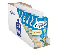 Nestlé Yogolino Bolsitas Plátano +6 meses 8x100g | Bolsita de yogur de plátano, desde 6 meses, sin azúcares añadidos, no necesita frío, formato práctico