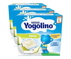 NESTLÉ YOGOLINO Postre Lácteo de Pera, a partir de 6 meses, 4x100g (Paquete de 3)