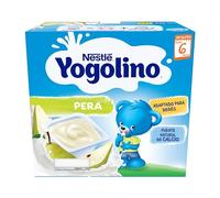 NESTLÉ YOGOLINO Postre Lácteo de Pera, a partir de 6 meses, 4x100g | Postre lácteo infantil de pera, desde 6 meses, no necesita frío, fuente natural de calcio, formato práctico