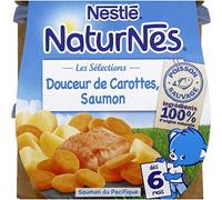 Nestlé Zanahorias dulces y salmón salvaje - 2 cuencos de 200 g