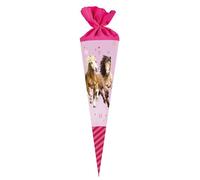 Nestler Coppenrath - Juego de bolsas de caramelo para rellenar, hechas a mano, diseño de caballos de 3 pulgadas, bolsa escolar, protección de encaje, lazo (70 cm redondo)