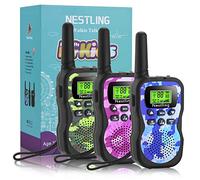 Nestling Walkie Talkies 3 Unidades, versión actualizada Camuflaje Exterior 8 Canales 2 vías Radio Juguetes con Linterna LCD retroiluminada