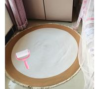 Nestoly Cat Rug,Premium Cotton Rope Area Rug for Cats,Washable Round Vintage Reversible Woven Tassel Rugs,Soft and Stylish Home Accen,Easy Clean,Multiple Sizes (White, 40in)