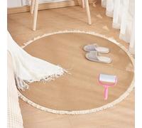 Nestoly Cat Rug,Premium Cotton Rope Area Rug for Cats,Washable Round Vintage Reversible Woven Tassel Rugs,Soft and Stylish Home Accen,Easy Clean,Multiple Sizes (Coffee, 40in)