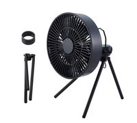 NESTOUT - Ventilador de camping para exteriores con trípode, 4 ajustes de velocidad y modo de brisa, oscilación de 3 ángulos, inclinación ajustable de 90°, temporizador automático (30/60/90 minutos