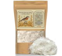 nestQ Pelo Cabra Natural 200 Gramos para Nidos Aves Canarios Jilgueros Exóticos - Pelo de Cabra Mezcla con Fibra Sisal - Accesorios para Nidos (Fibra)
