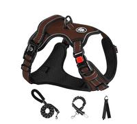 NESTROAD Arnés antitirones para perros grandes, juego de arnés para perros, tamaño grande con contorno de cuello 43 ~ 64 cm, contorno de pecho 53 ~ 89 cm, incluye arnés de pecho, correa para perros