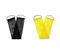 Net Bath Sponge Shower Puff For Back Gant Exfoliating African Sponge Netsponge Shower Foam Towel(2pcs-Black-Yellow)