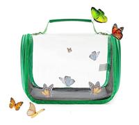 Net Butterfly Cage, Clear Mesh Terrarium, 10.24x7.48x7.68 Inches Transparent Habitat, Foldable Viewing Container for Caterpillar Observation Garden Outdoor Educational and Nature Activities