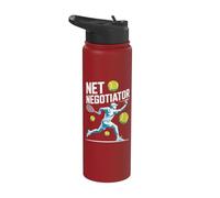 Net Negociador Jugador De Tenis Diversión Deporte Stainless Steel Insulated Water Bottle
