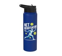 Net Negociador Jugador De Tenis Diversión Deporte Stainless Steel Insulated Water Bottle