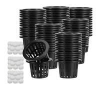 Net Pots For Hydroponics | Hydroponic Vegetable Growing Root Holder | 50 Pieces Plant Baskets For Strawberries Orchids Tomatoes Lettuce Vegetable Year-Round Cultivation Indoor Garden Germination