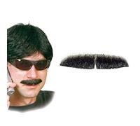 NET TOYS Bigote Agente - Negro | Mostacho para Pegar | Barba Años 70 | Moustache Espía
