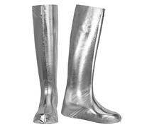 NET TOYS Botas de Gabardina Estilo GoGo | Plateado | Llamativo Accesorio Disfraz Botas largas de Gabardina para Dama elección para Fiestas de los años 90 y carnavales al Aire Libre