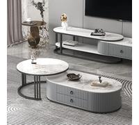 Netadora De Mesa De Café De 2, Mesas De Sala De Estar, Extremo De Mesa Auxiliar De Acento Moderno, Adecuado Para Sala De Estar, Oficina, Balcón, Oficina, Decoración Del Ho(Size:Small,Color:Black+grey)