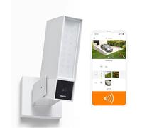 Netatmo - Cámara de vigilancia al Aire Libre Inteligente con Sirena 105dB, WiFi, iluminación integrada, detección de Movimiento, visión Nocturna, sin suscripción, Blanca, NOC-S-W-FR
