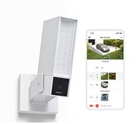 Netatmo Cámara de vigilancia exterior inteligente con sirena de 105 dB, WiFi, iluminación integrada, detección de movimiento, visión nocturna, sin suscripción, blanca, NOC-S-W-DE