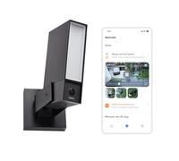NETATMO Cámara de Vigilancia Exterior. WiFi 5 GHz, 2K HDR, Detección IA Personas/Vehículos/Animales, Proyector LED 12 W, Sirena Integrada 105 dB, Almacenamiento Local, Sin suscripción, Negra , NOC-2-A