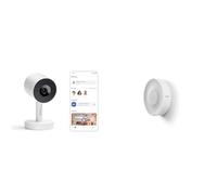 Netatmo Cámara Inteligente de Interior Advance + Sirena Inteligente de Interior - Reconocimiento Facial Optimizado por IA, Audio Bidireccional, Ángulo Amplio de 130°, 2K HDR, 30 fps, Zoom X16, 2x SD -