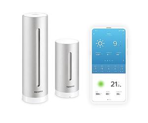 Netatmo Estación Meteorológica Inalámbrica Interior Exterior con Wifi, Compatible con Alexa y Apple HomeKit, NWS01-EC, Plateado, 105x45x45 cm