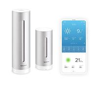 Netatmo Estación meteorológica para interiores y exteriores con sensor inalámbrico para exteriores, compatible con Amazon Alexa y Apple HomeKit, NWS01-EU