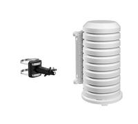 Netatmo NWM01-WW Soporte, para Pluviómetro Anemómetro, Negro, 7.5x12.5x10 cm + TFA 98.1114.02 - Protectora para transmisor al aire libre