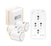Netatmo Pack Termostato Inteligente + 3 Cabezales Termostáticos Conectados e Inteligentes, WiFi, Control Remoto vía App, Compatible con Calefacción Individual, NBU-NTH-Nav-EU.