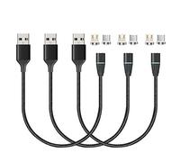 NetDot - Cargador magnético (0,3 m/3 pack negro) Cable magnético de carga rápida de datos para Micro USB/USB-C Smartphones y viene con 2 conectores cada cable