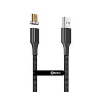 NetDot Gen10 Cable de Carga Magnético Rápida Trenzado de Nylon Micro-UBS-con Lado LED Compatible con Dispositivo Android (1m/1 Paquete Negro)